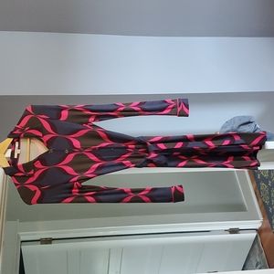 Boden, size 4, jersey knit button up dress with belt